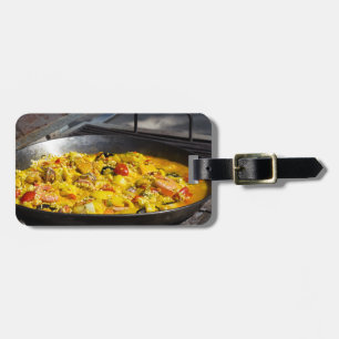 Etiqueta De Bagagem Paella é cozida numa grelha