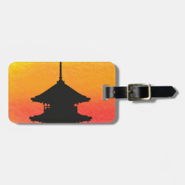 Etiqueta De Bagagem Pagode Japão Quioto