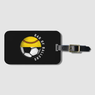 Etiqueta De Bagagem Pai dos Atletas Pai Filho Softbol Futebol Jogador
