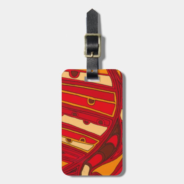 Etiqueta De Bagagem Painéis laranja Abstrato (Frente Vertical)