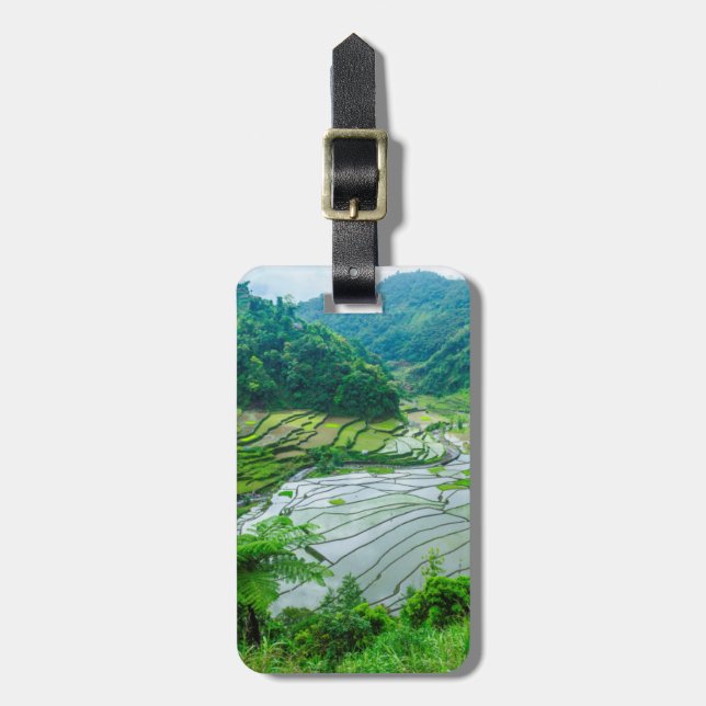 Etiqueta De Bagagem Paisagem de arroz, Filipinas (Frente Vertical)