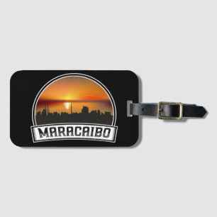 Etiqueta De Bagagem Paisagem de Maracaibo Venezuela Pôr do Sol Viagem