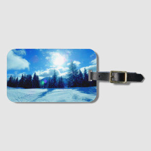 Etiqueta De Bagagem Paisagem de neve do inverno