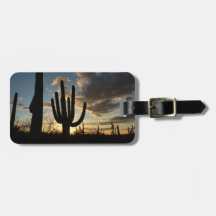 Etiqueta De Bagagem Paisagem do Deserto de Arizona Saguaro Sunset II
