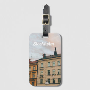 Etiqueta De Bagagem Paisagem Urbana de Södermalm em Estocolmo