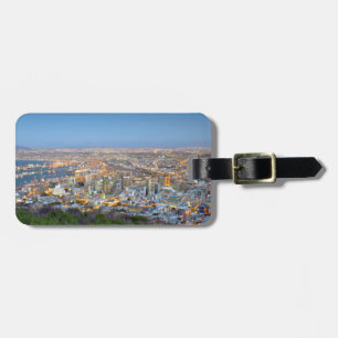 Etiqueta De Bagagem Paisagem Urbana do Topo do Signal Hill ao Crepúscu
