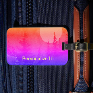 Etiqueta de bagagem paisagística rural