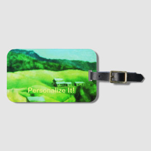 Etiqueta de bagagem paisagística rural