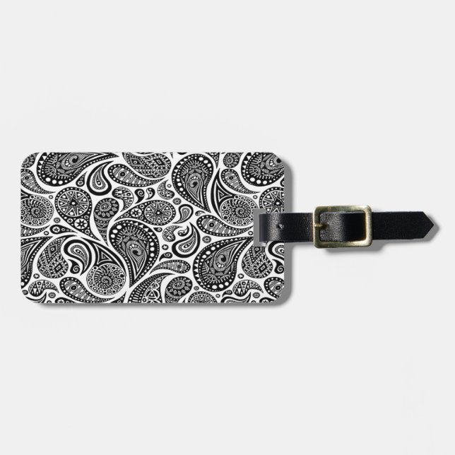 Etiqueta De Bagagem Paisley (Frente Horizontal)