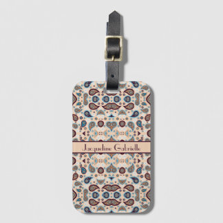 Etiqueta De Bagagem Paisley Pattern | Adicionar nome