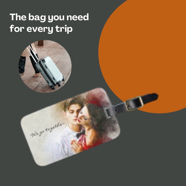 Etiqueta De Bagagem Paixão de Tensura Moderna do Amor Casal (Criador carregado)