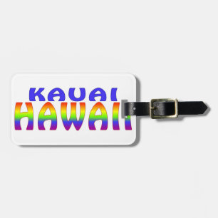 Etiqueta De Bagagem Palavras do arco-íris de Kauai Havaí