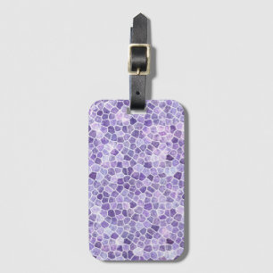 Etiqueta De Bagagem Pale Lilac E Purple Cobble Patchwork Terrazo Pa