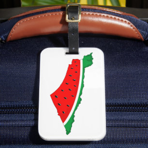Etiqueta De Bagagem Palestina - Mapa Watermelon - Símbolo da liberdade