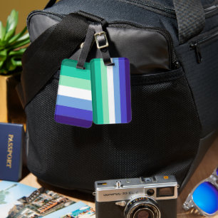 Etiqueta De Bagagem Paleta da bandeira de homens gays trans-inclusivos