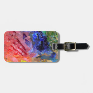Etiqueta De Bagagem Paleta de Cores Colorida do Artista Pintor 