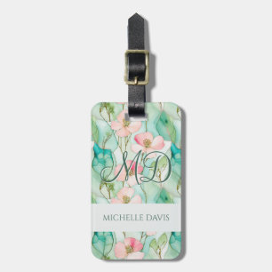 Etiqueta De Bagagem Paleta Floral de Tinta Alcoólica Fresca de Primave