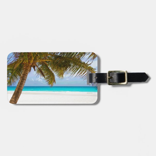 Etiqueta De Bagagem Palm Paradise Blue Sky Sunshine (Frente Horizontal)
