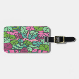 Etiqueta De Bagagem Palma rosa e verde deixa Impressão
