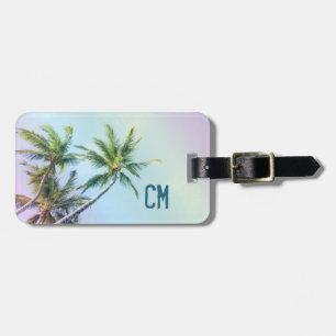 Etiqueta De Bagagem Palmas personalizadas da cor do arco-íris