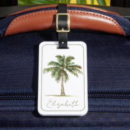 Etiqueta De Bagagem Palmeira Costeira Personalizada