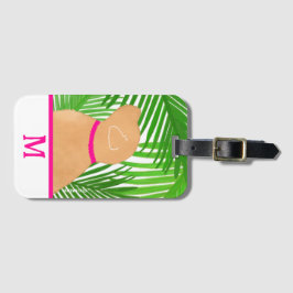 Etiqueta De Bagagem Palmeira verde Ilha Black Dog