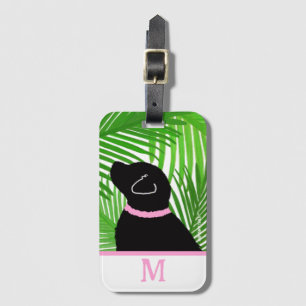Etiqueta De Bagagem Palmeira verde Ilha Black Dog