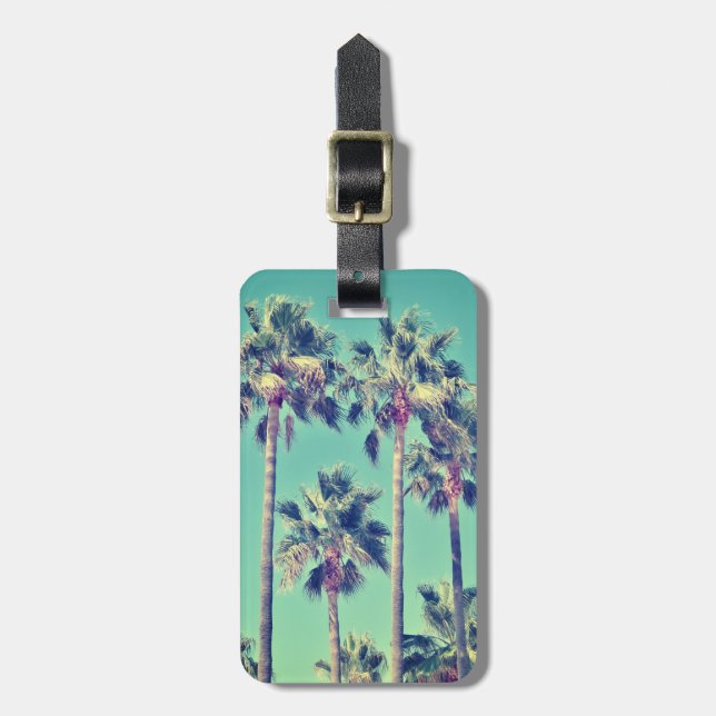 Etiqueta De Bagagem Palmeiras tropicais em verde-lacrimejo (Frente Vertical)