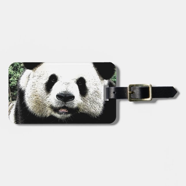 Etiqueta De Bagagem Panda (Frente Horizontal)