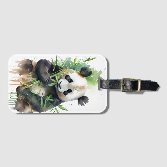 Etiqueta De Bagagem panda - bambu (Frente Horizontal)