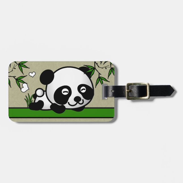 Etiqueta De Bagagem Panda confiante (Frente Horizontal)