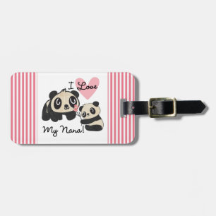 Etiqueta De Bagagem Pandas eu amo minha Nana