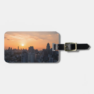 Etiqueta De Bagagem Pankok skyline sunset panorama