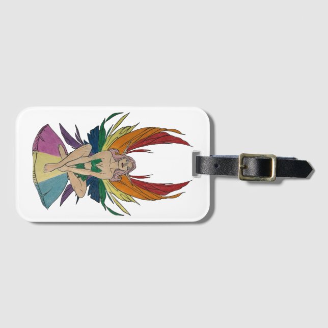 Etiqueta De Bagagem Pansexual Faerie (Frente Horizontal)