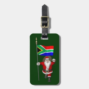 Etiqueta De Bagagem Papai Noel Com Alferes Da África Do Sul