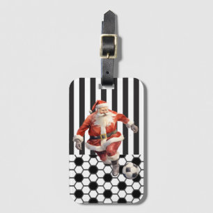 Etiqueta De Bagagem Papai Noel com o tema Futebol