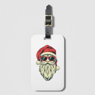 Etiqueta De Bagagem papai noel de óculos