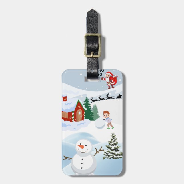 Etiqueta De Bagagem Papai Noel revolta o natal (Frente Vertical)