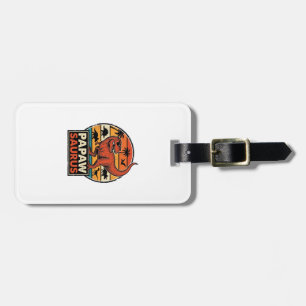 Etiqueta De Bagagem Papai saurus Retro Dinossauro Pôr do Sol Design Ve