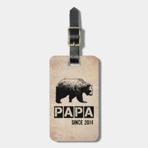 Etiqueta De Bagagem Papai Urso Grunge Ano de Paternidade