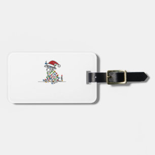 Etiqueta De Bagagem Papais noeis de Vaca Luzes de Natal