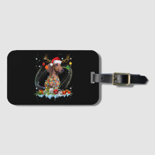 Etiqueta De Bagagem Papais noeis Engraçados Dachshund Reindeer Natal C