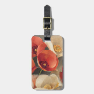 Etiqueta De Bagagem Papoilas na flor completa