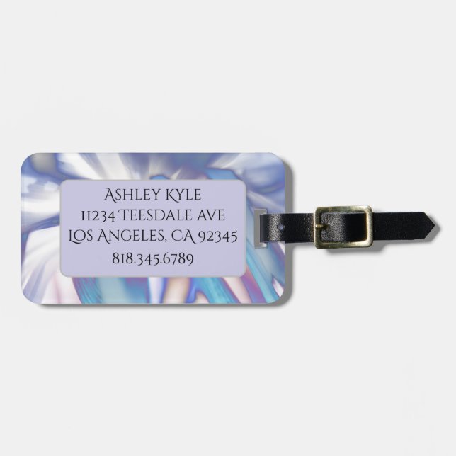 Etiqueta de Bagagem para Pétalas Roxas (Frente Horizontal)