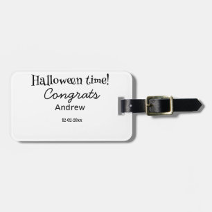 Etiqueta De Bagagem Parabéns no Halloween adicionar nome data ano grad