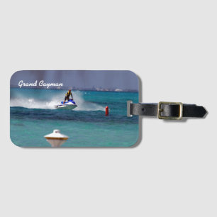 Etiqueta De Bagagem Paraíso de Jet Ski Ilha Cayman.