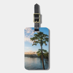 Etiqueta De Bagagem Paraíso Tropical ao Pôr do Sol, Fiji