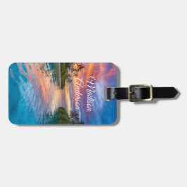 Etiqueta De Bagagem Paraíso Tropical Sunset Personalizado