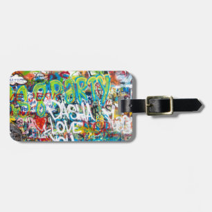 Etiqueta De Bagagem Parede dos grafites do tributo em Praga