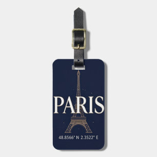 Etiqueta De Bagagem PARIS Coordenadas Viagens de Luxo